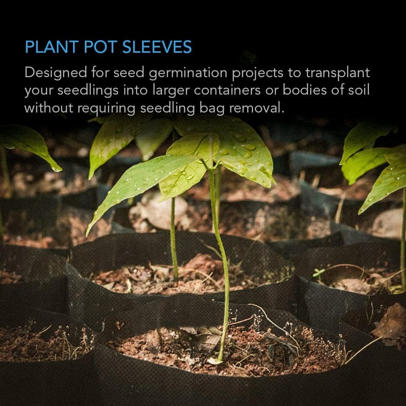 AC Infinity Nursery Bags 1/2 Gallon, Non-Woven Fabric Growing Pouches, 50-Pack Biodegradable Plant Pots for Seed Starting, Soil Transplant, Home Garden Supply - Image 2